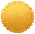 Gold paper diploma or certificate seal isolated Royalty Free Stock Photo