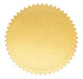 Gold paper seal label with isolated clipping path