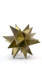 Gold Paper Star on White Royalty Free Stock Photo