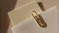 Gold paperclip holds blank notes Royalty Free Stock Photo