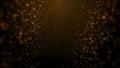 Gold particles abstract background with shining