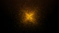 Gold particles abstract background with shining golden floor particle stars dust.Beautiful futuristic glittering in space on black