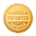 Gold patented seal vector illustration Royalty Free Stock Photo