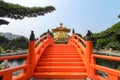 Gold pavilion of absolute perfection in Nan Lian Garden, Chi Lin Nunnery, Hong Kong Royalty Free Stock Photo