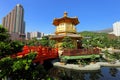 Gold pavilion in garden