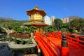 Gold pavilion in garden