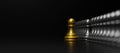Gold pawn of chess. Unique, Think different, Individual and standing out from the crowd concept Royalty Free Stock Photo