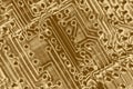 Gold pcb technology background and computer pattern, circuit system