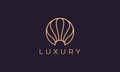 Gold pearl logo template with luxurious and elegant circle shape