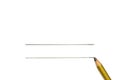 Gold Pencil isolated on pure white background with line Royalty Free Stock Photo