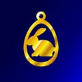 Gold pendant in the form of an Easter Bunny in egg