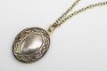 Gold Pendant Locket Necklace Royalty Free Stock Photo