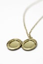 Gold Pendant Locket Necklace Royalty Free Stock Photo