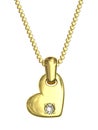 Gold pendant in shape of heart with diamond