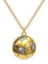 Gold pendant in shape of soccer ball on chain Royalty Free Stock Photo