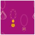 Gold pendants bright endless texture. Royalty Free Stock Photo