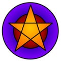 Gold Pentagram Star Web Icon