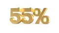 55 Gold percent 3d rendering red metal discount