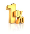 Gold 1 Percent Royalty Free Stock Photo