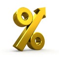 Gold percent symbol with arrow