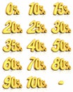 Gold Percent Tags