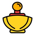 Gold perfume bottle icon, outline style