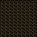 Gold periodic star pattern, black and yellow seamless background