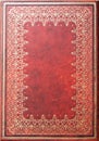 Gold Patterned Red Leather Diary Backdroung Royalty Free Stock Photo