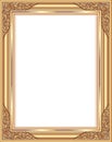 Gold photo frame with corner thailand line floral for picture, Vector design decoration pattern style.frame border design is patte