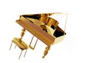 Gold Piano Royalty Free Stock Photo