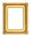 Gold picture frame on black background Royalty Free Stock Photo