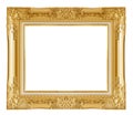 Gold picture frame. Isolated over white background Royalty Free Stock Photo