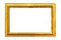 Gold picture frame isolated on white background. Royalty Free Stock Photo