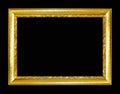 Gold picture frame isolated on white background