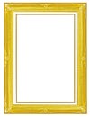 Gold picture frame.Isolated white background Royalty Free Stock Photo