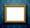 Gold picture frame on wall