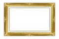 gold picture frame white background Royalty Free Stock Photo