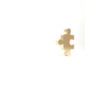 Gold Piece of puzzle icon isolated on white background. Business, marketing, finance, layout, infographics, internet Royalty Free Stock Photo