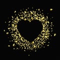 Gold pieces of foil in the shape of a heart