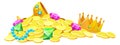 Gold pile. Loot game icon. Treasure symbol