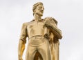 Gold pioneer statue atop the Oregon State Capitol Building Royalty Free Stock Photo