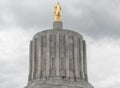 Gold pioneer statue atop the Oregon State Capitol Building Royalty Free Stock Photo