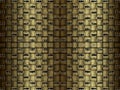 Gold pixel halftone 3d seamless pattern. Golden checkered half t