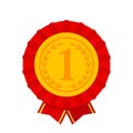 1 gold place, medal. Best Choice Award Icon. flat vector
