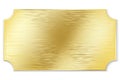 Gold plate. Vector metal plaque made of gold. Brushed old gold board Royalty Free Stock Photo