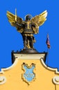 Gold plated bronze statue of Archangel Michael Saint patron of Kiev Royalty Free Stock Photo