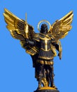 Gold plated bronze statue of Archangel Michael Saint patron of Kiev Royalty Free Stock Photo