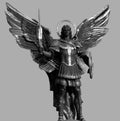 Gold plated bronze statue of Archangel Michael Saint patron of Kiev Royalty Free Stock Photo