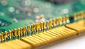 Gold-Plated Contacts on a Computer RAM Module Royalty Free Stock Photo