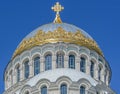 Orthodox Naval cathedral of St. Nicholas in Kronstadt, near Saint-Petersburg, Russia Royalty Free Stock Photo